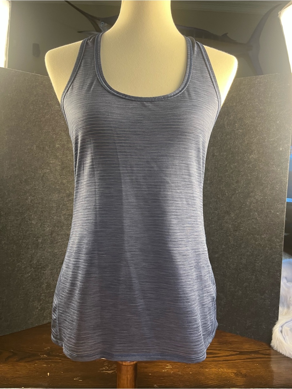 Athleta Heathered Blue Racerback Tank Top